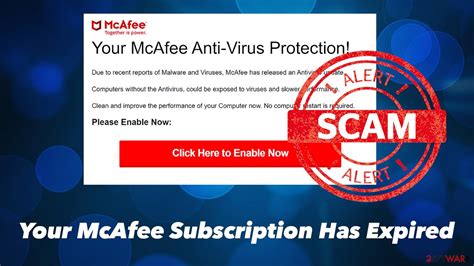 McAfee subscription has expired EMAIL SCAM (Virus removal guide).
